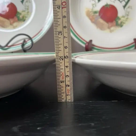 Treasure Craft Pottery “Pasta” Bowls Crafted In The USA 10” Wide Bowls Set Of 4 - Picture 4 of 11